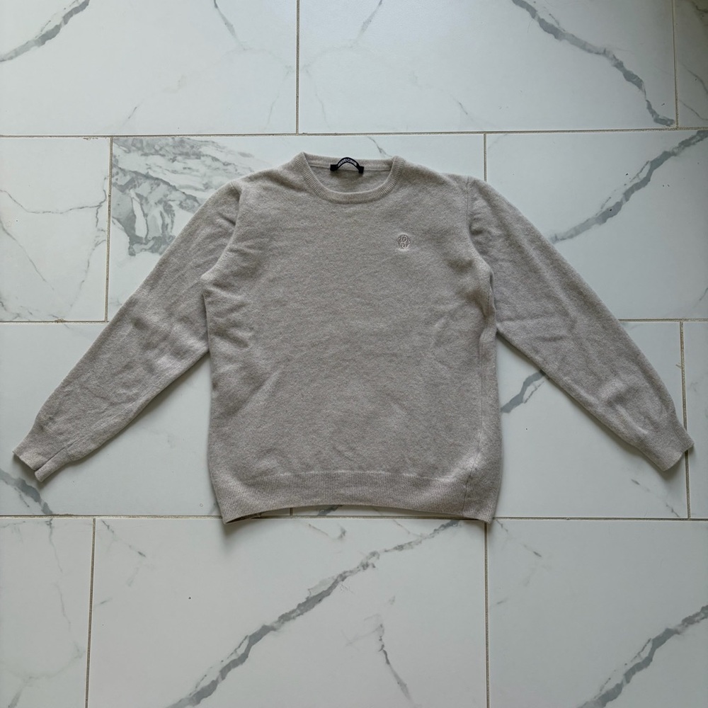 Roberto Cavalli Cashmere Wool Blend Crewneck Sweater Tan Beige Women’s 2XL